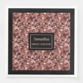 Moderne Napkins Rose Gold und Black Metallic Serviette (Vorderseite)