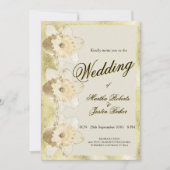 Moderne Narzisse Blume mit Goldrahmen Einladung (Vorderseite)