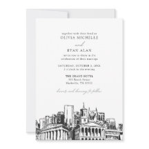 Moderne Nashville Skyline Black & White Wedding