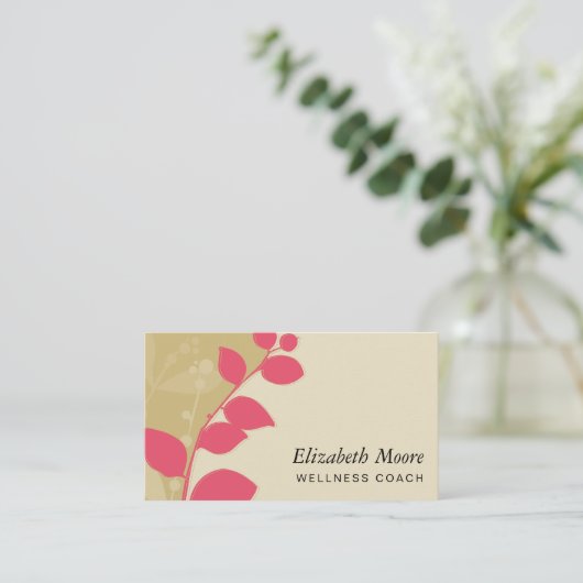 MODERNE NATUR botanisches Blattwerk Blätter Goldko Visitenkarte (Stehend Vorderseite)