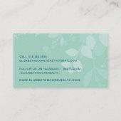 MODERNE NATUR botanisches Blattwerk Blätter minze  Visitenkarte (Rückseite)