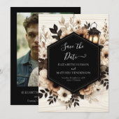 Moderne Natur Rustikale Hochzeit Save The Date (Vorne/Hinten)