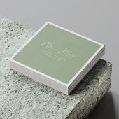 Moderne Natur! Sage Green Mr. & Mrs. Wedding Serviette