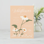 Moderne Natur Themenjunge Wildblume in Bloom Einladung (Stehend Vorderseite)
