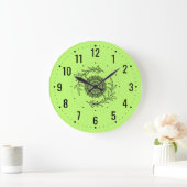 Moderne, naturbelassene Dekoration - grüne Außenfa Große Wanduhr (Zuhause)