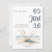 Moderne Naturstrandlandschaft Pampelgras Save The Date (Vorderseite)
