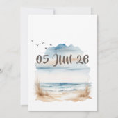 Moderne Naturstrandlandschaft Pampelgras Save The Date (Rückseite)