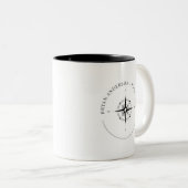 Moderne Nautic Compass-Logo-Tasse Zweifarbige Tasse (VorderseiteRechts)