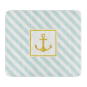 Moderne Nautic Design Imitate Glitzer Anchor Schneidebrett (Vorderseite)