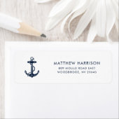 Moderne Nautic Navy Blue Anchor Rücksendeadresse (Insitu)