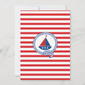Moderne Nautical Ahoy Whale Boys Baby Dusche Einladung (Rückseite)