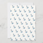 Moderne Nautical Anchor Balloon Babydusche Einladung (Rückseite)