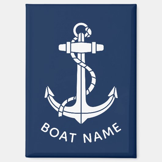 Moderne Nautical Anchor Boat Crew Werbefläche Magnet (Vorderseite)