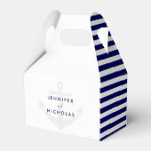 Moderne Nautical Anchor-Hochzeit Geschenkschachtel (Rückseite)