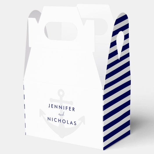 Moderne Nautical Anchor-Hochzeit Geschenkschachtel (Geöffnet)