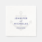 Moderne Nautical Anchor-Hochzeit Serviette (Vorderseite)