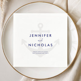 Moderne Nautical Anchor-Hochzeit Serviette