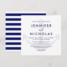 Moderne Nautical Anchor Virtual Wedding Einladung