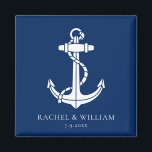 Moderne Nautical Anchor Wedding Swag Magnet<br><div class="desc">Fügen Sie Ihren Namen zu diesem niedlichen benutzerdefinierten Magneten mit der Schaltfläche "Personalisieren" oben hinzu! Der Magnet zeichnet sich durch ein nautisches Design aus,  das Ihre Hochzeitsgäste Liebe geben würden. Großartiger Werfer für Ihre Bootsliebhaber,  Kreuzfahrtpassagiere,  Hochzeitsfeiern und andere besondere Jubiläumsfeiern.</div>
