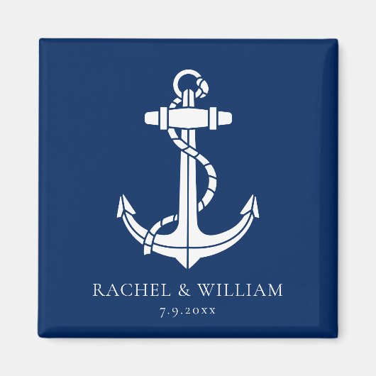Moderne Nautical Anchor Wedding Swag Magnet (Vorne)