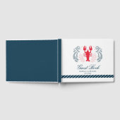 Moderne Nautical Crab Hochzeit Gästebuch (Voll)