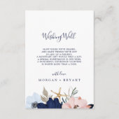 Moderne Nautical Floral Wedding Wunschwell Card Begleitkarte (Vorderseite)