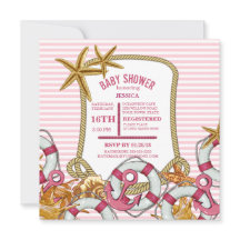 Moderne Nautical Girl Baby Dusche