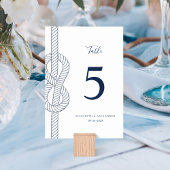 Moderne Nautical Knot Rope Wedding Tischnummer