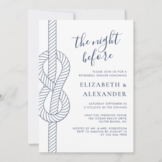 Moderne Nautical Probe Dinner Einladung (Vorderseite)