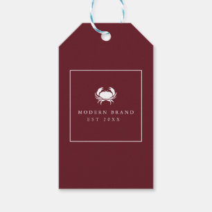 Moderne Nautical Rec Elegante Küstenkrabbe Geschenkanhänger
