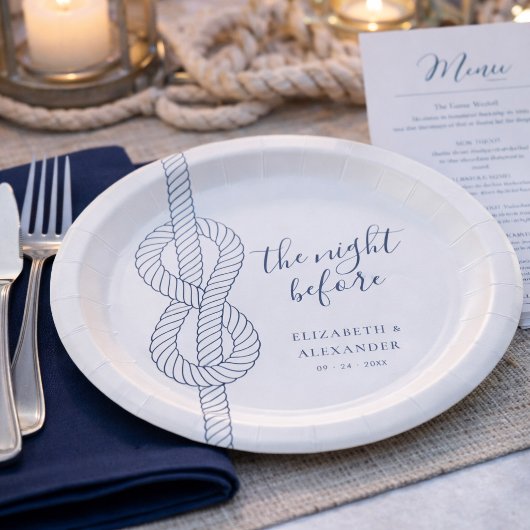 Moderne Nautical Rope Probe Dinner Hochzeit Pappteller