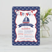 Moderne Nautical Sailboat Kinderdusche Einladung (Stehend Vorderseite)