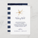 Moderne Nautical Starfish Wedding Wunschwell Card Begleitkarte<br><div class="desc">Diese moderne Hochzeit mit Seestern und Seestern,  die eine gute Karte wünschen,  ist perfekt für eine Kreuzfahrt oder eine Hochzeit am Strand. Das einfache Design zeichnet sich durch goldene Seesterne aus. Personalisieren Sie diese Einladungskarte mit Ihren Namen und ein kurzes Gedicht,  das Sie sich wünschen.</div>