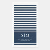 Moderne Nautical Stripes Couple Monogram Wedding Serviette (Vorderseite)