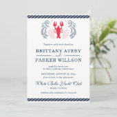 Moderne Nautical Wedding Crab Einladung (Stehend Vorderseite)