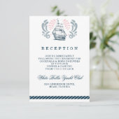 Moderne Nautical Wedding Reception Card Einladung (Stehend Vorderseite)