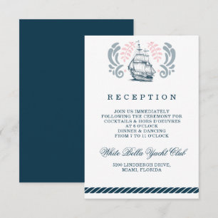 Moderne Nautical Wedding Reception Card Einladung