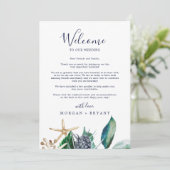 Moderne Nautical Wedding Willkommensbrief & Reiser (Stehend Vorderseite)