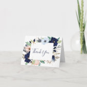 Moderne Nautik | Floral Dankeschön Karte (Vorderseite)