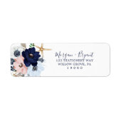 Moderne Nautik | Floral Return Address Label (Vorne)