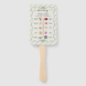 Moderne Nautik | Floral Wedding Program Hand Fan Fächer (Rückseite)