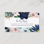 Moderne Nautik | Floral Wedding Website UAWG Begleitkarte (Vorderseite)