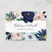 Moderne Nautik | florale Visitenkarte (Vorderseite)