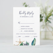Moderne Nautik | Green Menu Choice RSVP Card Karte (Stehend Vorderseite)