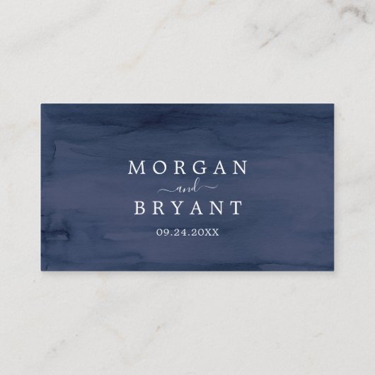 Moderne Nautik | Greenery Flat Wedding Platzkarte (Rückseite)