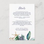 Moderne Nautik | Grüne Hochzeitsdetails Begleitkarte (Vorderseite)