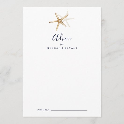 Moderne Nautik | Hochzeit von Starfish Hinweiskarte (Vorderseite)