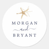 Moderne Nautik | Hochzeitsfeiern mit Seebarsch-Ums Runder Aufkleber (Vorderseite)