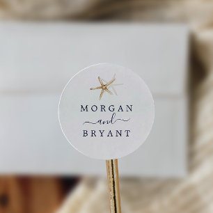 Moderne Nautik Hochzeitsfeiern mit Seebarsch-Ums Runder Aufkleber