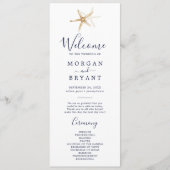 Moderne Nautik | Hochzeitsprogramm für Starfish Programm (Vorderseite)